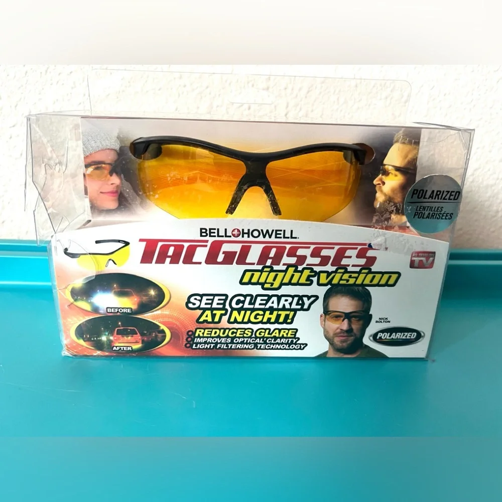 NEW Bell + Howell TacGlasses Night Vision Reduces Glare Non Rx Glasses NIB